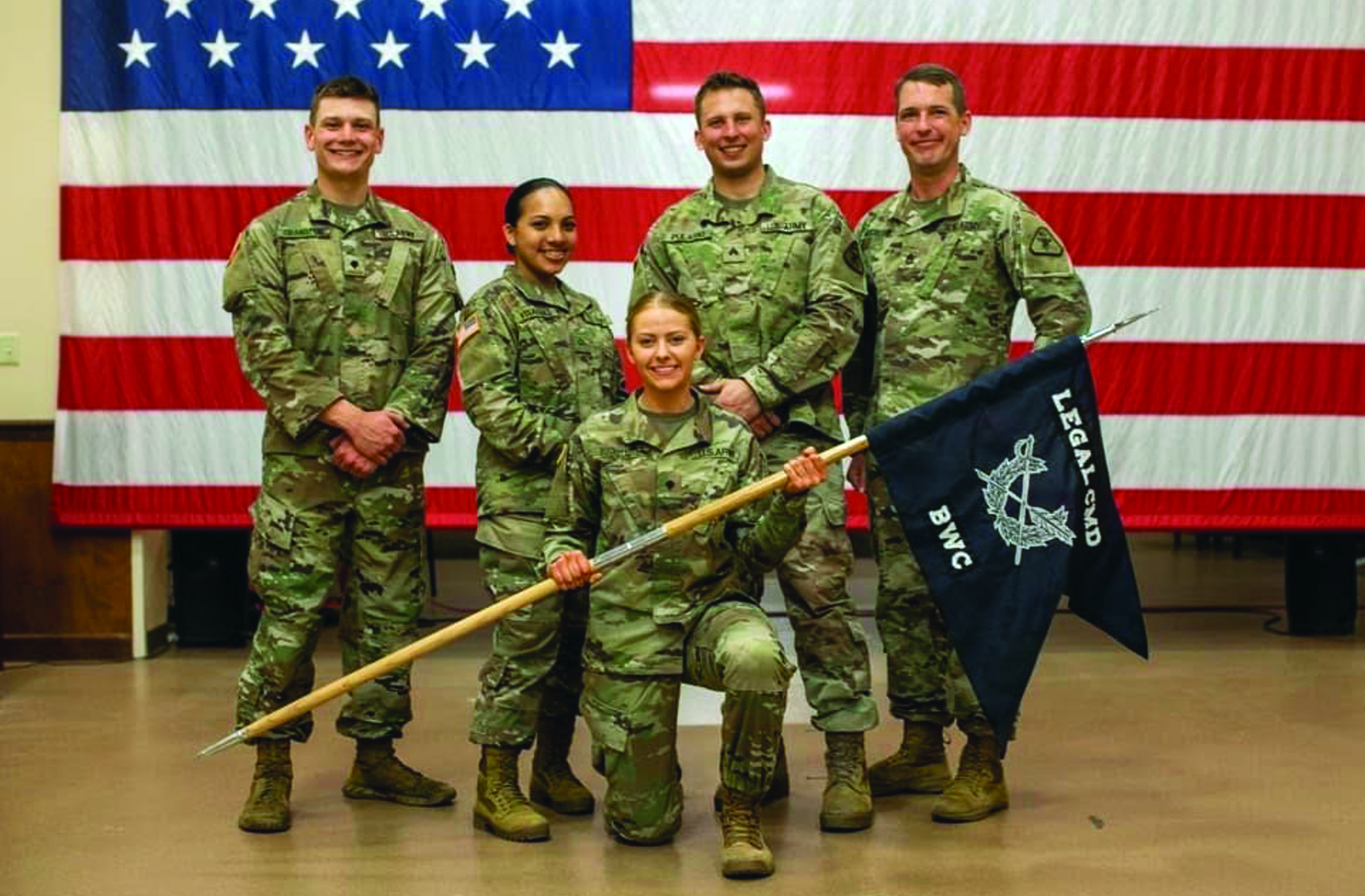 Congratulations to the winners of the 2022 USAR Legal Command Best Warrior Competition. SGT Michael Pulaski (3d LOD) was the NCO of the Year. SPC Hel - ena Bockstadter (6th LOD) was the Soldier of the Year. The other three USARLC BWC Competitors were SFC Benjamin McCallum (7th LOD), SPC Michael Cranston (3d LOD), and PFC Analycia Velazquez (78th LOD).